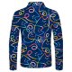 Men's Golf Shirt 3D Print Cartoon 3D Print Button-Down Long Sleeve Street Tops Sportswear Casual Fashion Comfortable Royal Blue