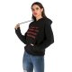 Women's Hoodie Pullover Text Monograms Front Pocket Casual Daily Casual Streetwear Hoodies Sweatshirts  Black