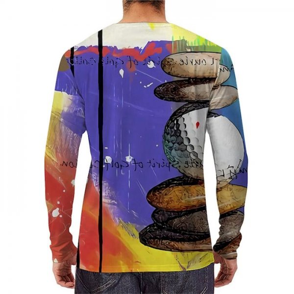 Men's Unisex Tee T shirt Shirt 3D Print Graphic Prints Golf Print Long Sleeve Daily Tops Casual Designer Big and Tall Blue