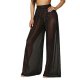 Women's Fashion Soft Breathable Soft Holiday Beach Chinos Pants Solid Colored Full Length Novelty Mesh White Black