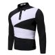 Men's Golf Shirt Color Block Long Sleeve Daily Tops Casual White Black Navy Blue