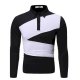 Men's Golf Shirt Color Block Long Sleeve Daily Tops Casual White Black Navy Blue